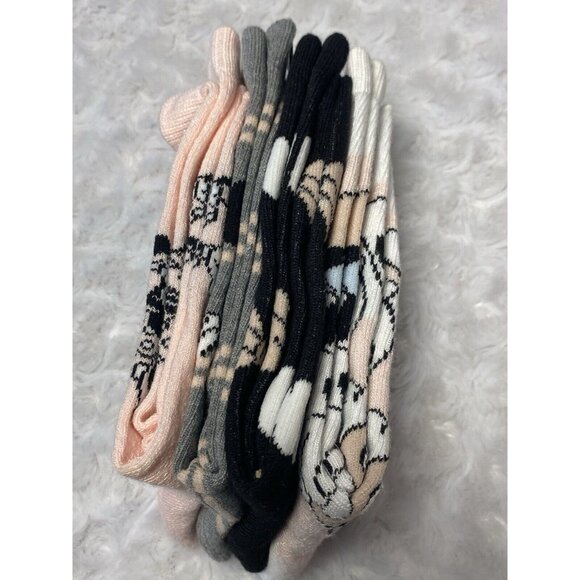 Disney Socks Minnie Mouse Women's Ankle 4 Pack Variety Pink Shimmer Black Gray - Picture 2 of 5